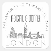 London Wedding | Sehenswürdigkeiten Square Sticker (Vorderseite)