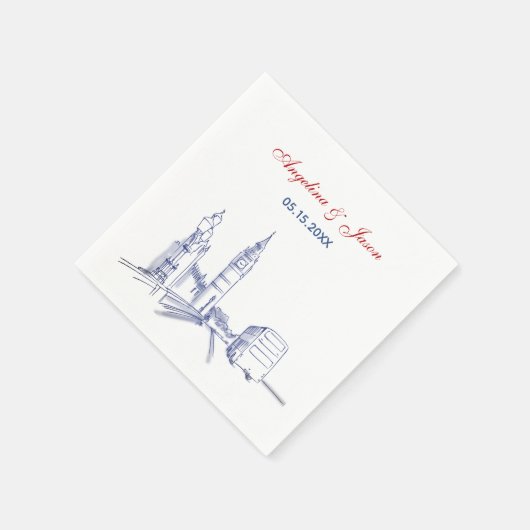 London Wedding Serviette (Ecke)