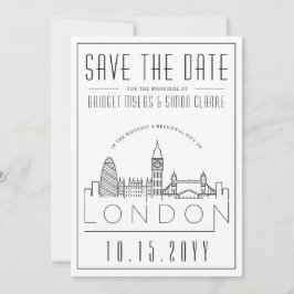 London Wedding | Stilisierte Horizonte Save the Da Einladung