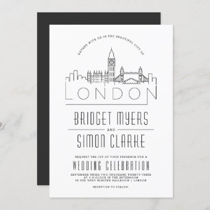 London Wedding   Stilisierte Skyline-Einladung Einladung