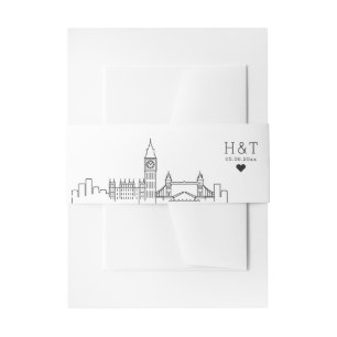London Wedding Stilisierte Skyline Monogram Einladungsbanderole