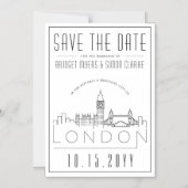 London Wedding | Stilisierte Skyline Save the Date Magneteinladung (Vorderseite)