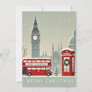 London Weihnachten Big Ben & Festliches London Dankeskarte