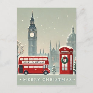 London Weihnachten Big Ben & Festliches London Postkarte