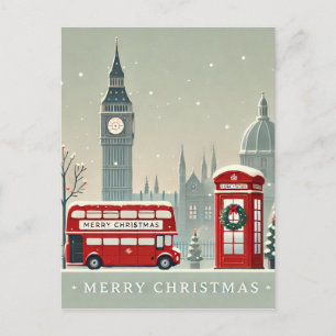 London Weihnachten Big Ben & Festliches London Postkarte