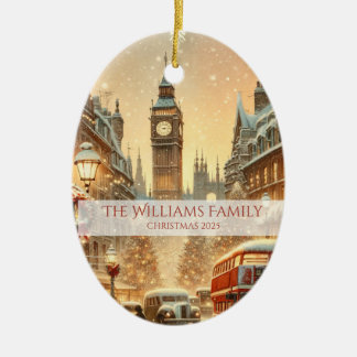 London-Weihnachtsszene. Personalisiert Keramik Ornament