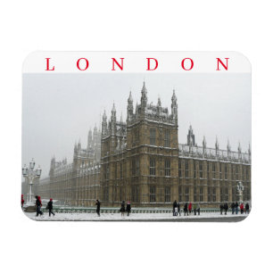 London Westminster im Schnee-Kühlschrankmagnet Magnet