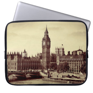 London Westminster mit Big Ben und Bridge. Laptopschutzhülle