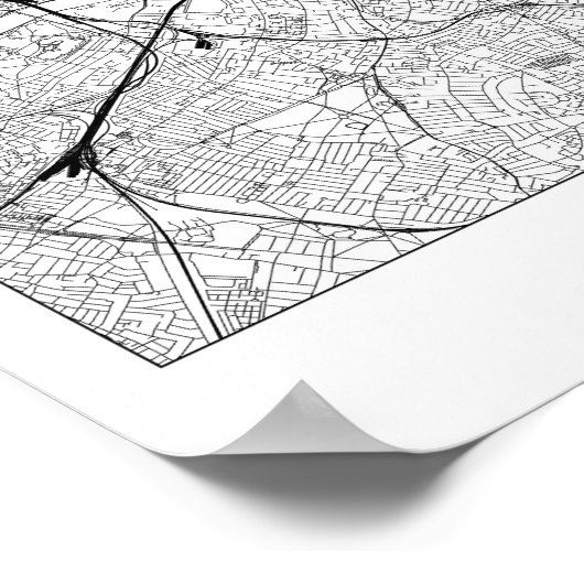London White Map Poster (Ecke)