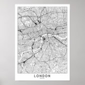 London White Map Poster (Vorne)