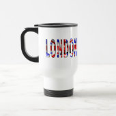 London-Wort mit Flaggentextur Reisebecher (Links)