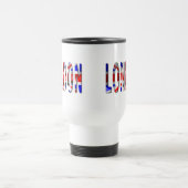 London-Wort mit Flaggentextur Reisebecher (Mittel)