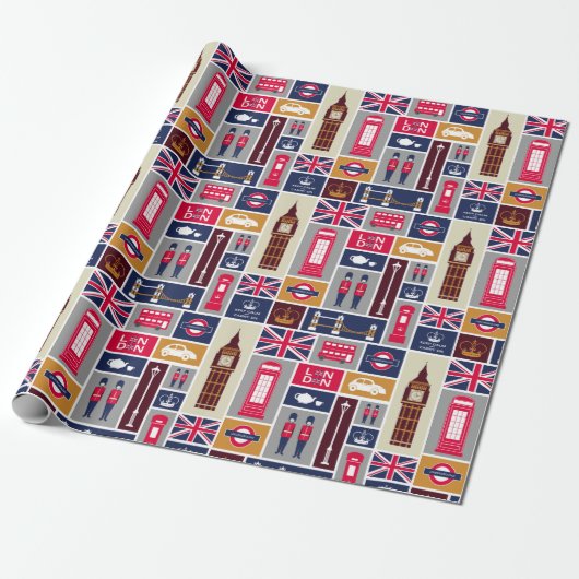 London Wrapping Paper Geschenkpapier (Ungerollt)