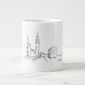 London Zeichne Simple Black and White Jumbo-Tasse (Vorderseite)