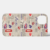 London-Zeitungs-Muster Case-Mate iPhone Hülle (Rückseite (Horizontal))