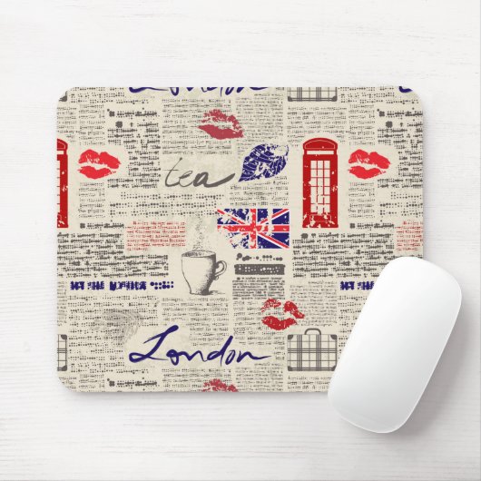 London-Zeitungs-Muster Mousepad (Mit Mouse)