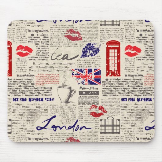 London-Zeitungs-Muster Mousepad (Vorne)