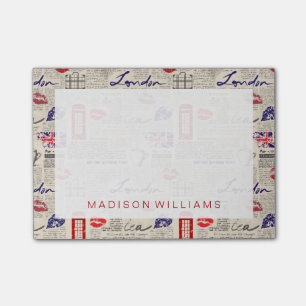 London-Zeitungs-Muster Post-it Klebezettel