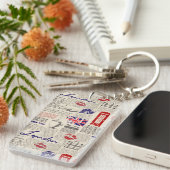 London-Zeitungs-Muster Schlüsselanhänger (Vorderseite rechts)