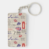 London-Zeitungs-Muster Schlüsselanhänger (Rückseite)