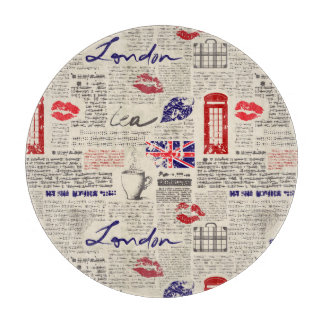 London-Zeitungs-Muster Schneidebrett