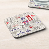 London-Zeitungs-Muster Untersetzer (Linke Seite)