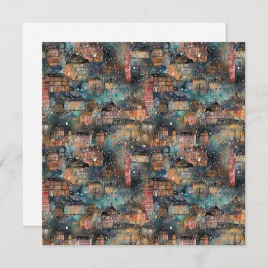 London zu Weihnachten und Neujahr in Wasserfarben (Vorne/Hinten)