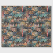 London zu Weihnachten und Neujahr in Wasserfarben Geschenkpapier (Flach)