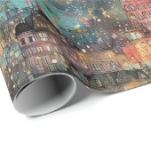 London zu Weihnachten und Neujahr in Wasserfarben Geschenkpapier (Rolleneckpunkt)