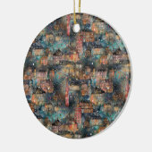 London zu Weihnachten und Neujahr in Wasserfarben Keramik Ornament (Links)