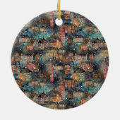 London zu Weihnachten und Neujahr in Wasserfarben Keramik Ornament (Hinten)