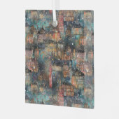 London zu Weihnachten und Neujahr in Wasserfarben Ornament Aus Glas (Vorderseite links)