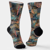 London zu Weihnachten und Neujahr in Wasserfarben Socken (Gewinkelt)