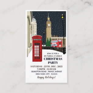 London zu Weihnachten, Weihnachten Party Ticket Ei Begleitkarte