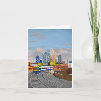 London-Zug gefaltete Einladung