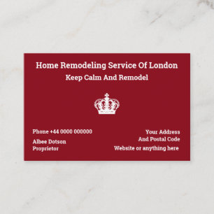 London-Zuhause, das Service Großbritannien-Format Visitenkarte