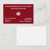 London-Zuhause, das Service Großbritannien-Format Visitenkarte (Vorne/Hinten)