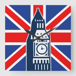 Londoner Anruf Quadratische Wanduhr