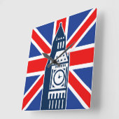 Londoner Anruf Quadratische Wanduhr (Winkel)