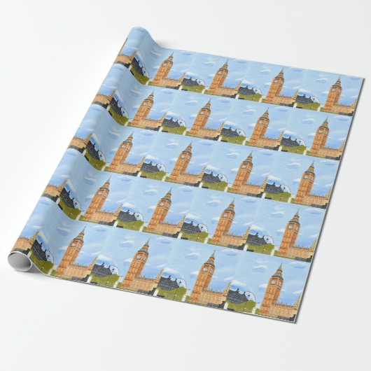 Londoner Big-Ben-Packpapier Geschenkpapier (Ungerollt)