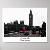 Londoner Bus, Big Ben und das Parlament Poster (Vorne)