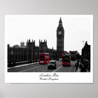 Londoner Bus, Big Ben und das Parlament Poster