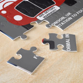 Londoner Bus Save the Date graues Foto Jigsaw Puzz Puzzle (Seite)