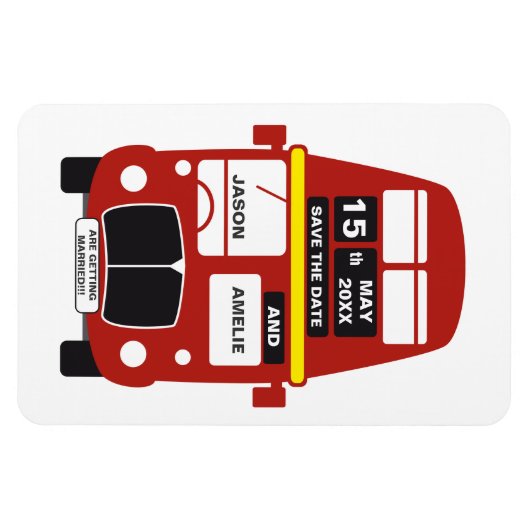 Londoner Bushochzeit retten das Datum Magnet (Horizontal)