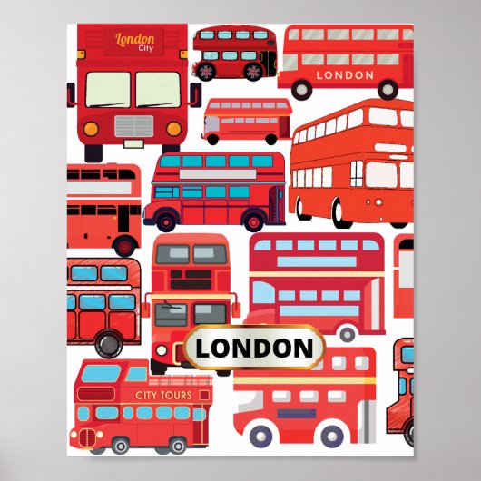 Londoner Busse - males und funktionelles Poster (Vorne)