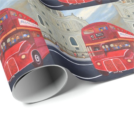 Londoner Busverpackungspapier Geschenkpapier (Rolleneckpunkt)