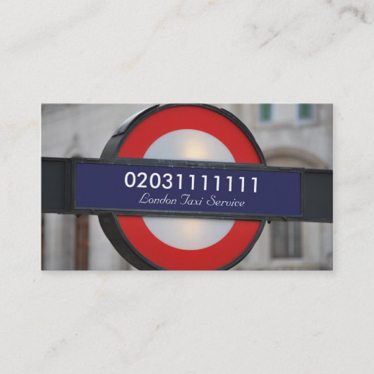 Londoner City Taxi Service Visitenkarte (Vorderseite)