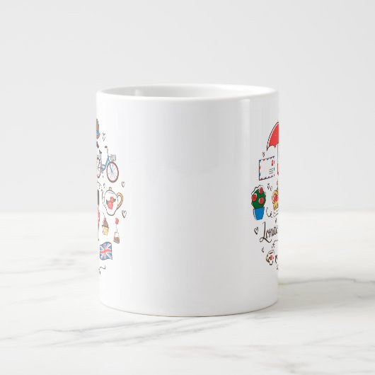 Londoner Doodles Jumbo-Tasse (Vorderseite)