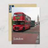 Londoner Doppeldecker-Bus Personalisiert Postkarte (Vorne/Hinten)