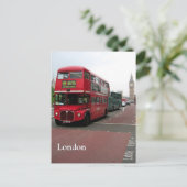 Londoner Doppeldecker-Bus Personalisiert Postkarte (Stehend Vorderseite)